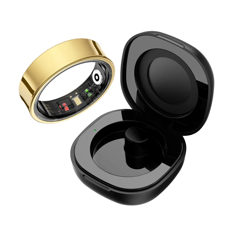 R09 Smart Ring Men Women with Charging Case,Heart Rate Blood Oxygen,Skin Temperature…