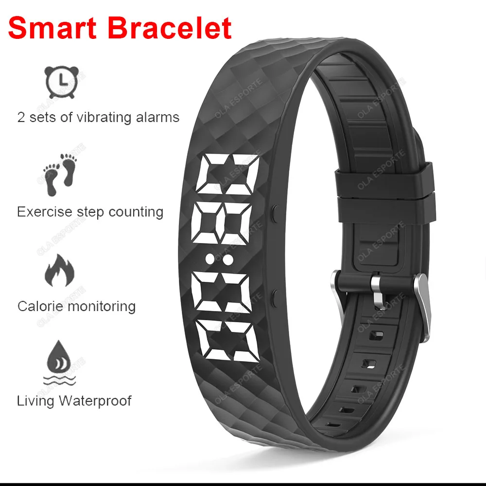 Smart Bracelet LED Digital Waterproof Smart Clock Smartband With Run Pedometer Monitor…