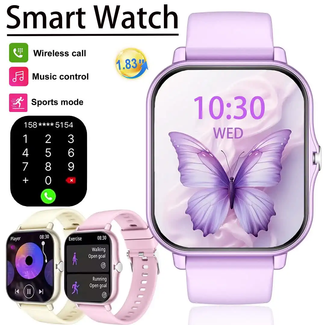 Latest Upgraded Fashion Design 1.83-inch Full-Screen Touchscreen Sports Smartwatch for…