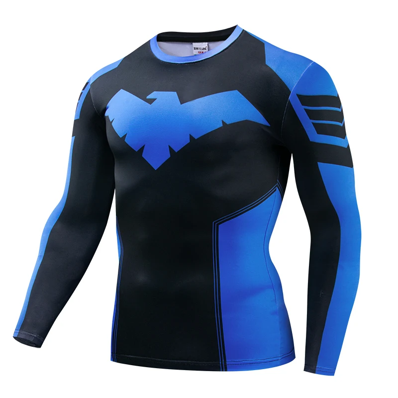Compression T-Shirts Sportswear Gym Rash Guard Boxing Training Sports Tops 3D Nightwing…