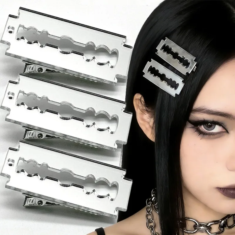 Y2K High Simulated Blade Hairpins for Subculture Fashion Girls Funny Niche Acrylic Knife…