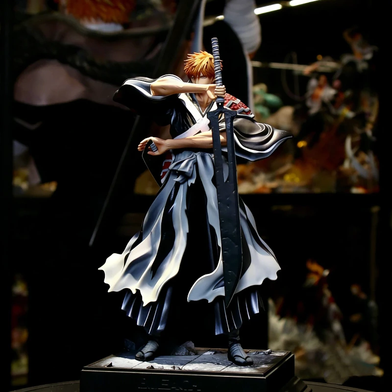 35cm Bleach Dual Blades Ichigo Kurosaki Figure Thousand-Year Blood War Anime Statue…