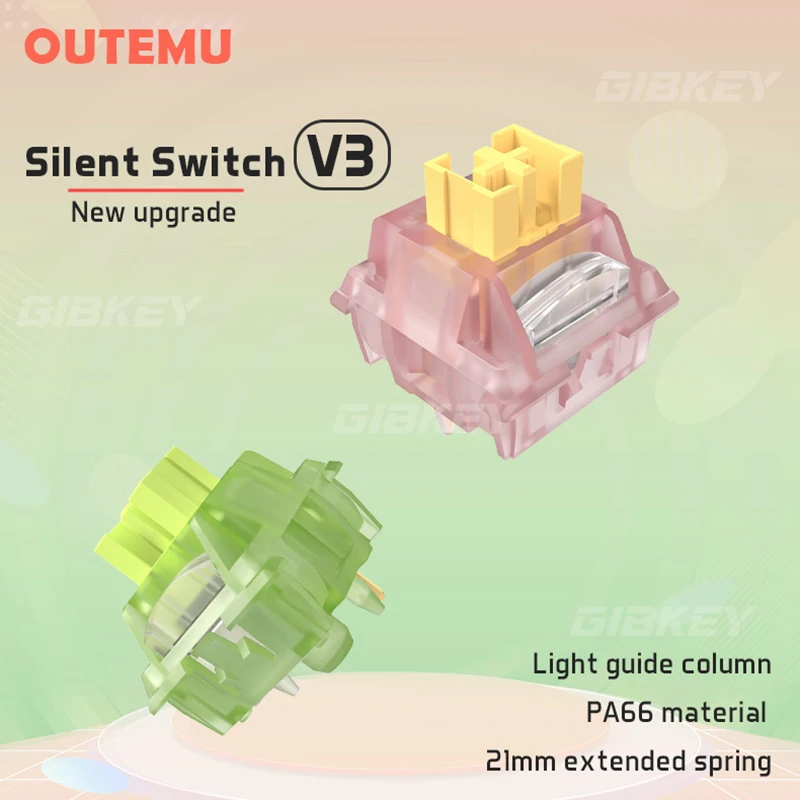 Outemu Silent Peach V3 Switch Lubed Mute Lemon V3 Switches Mechanical Keyboard Linear…