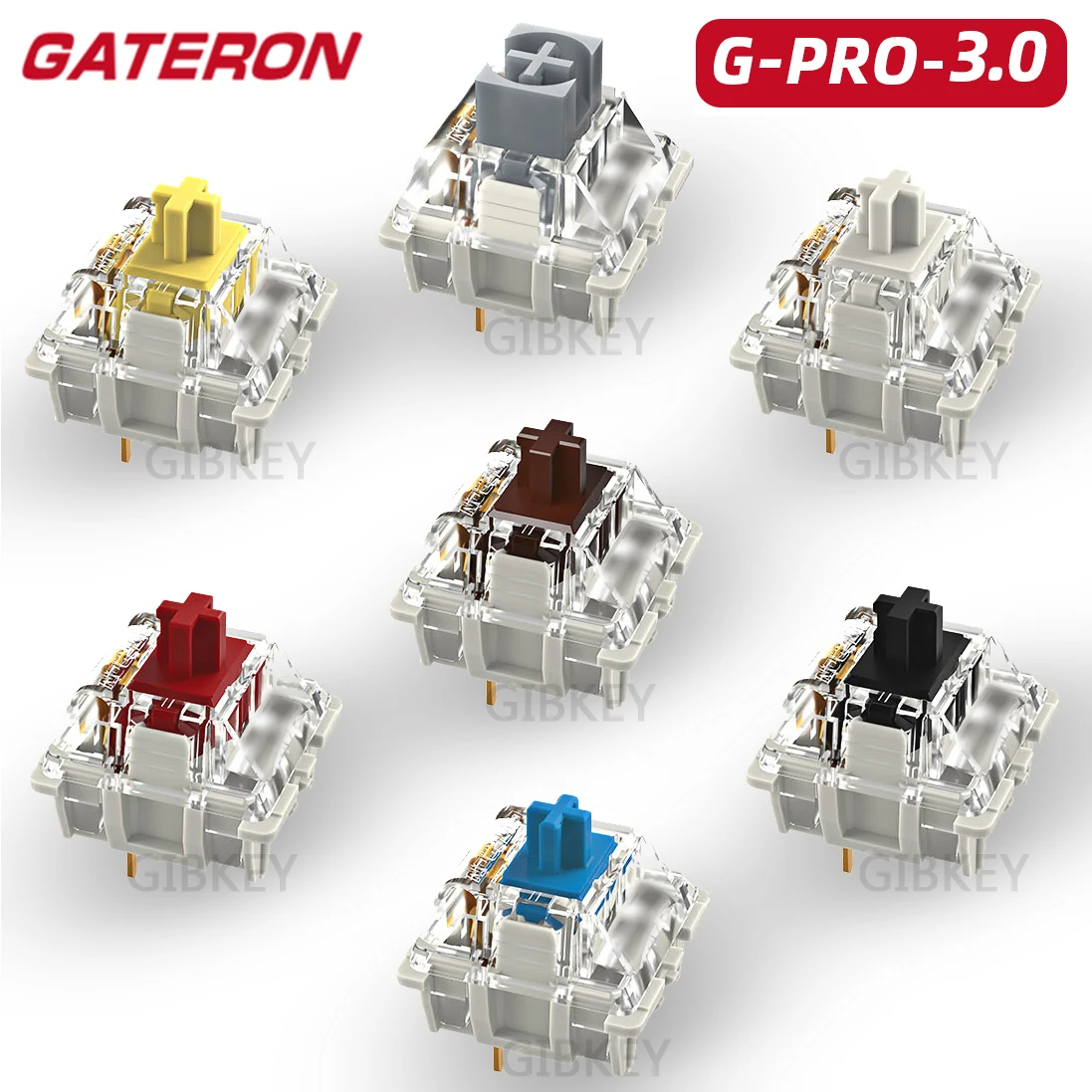 Gateron White Yellow Silver Pro 2.0 V2 Switch 3pin RGB linear Tactile Red Brown Switchs…