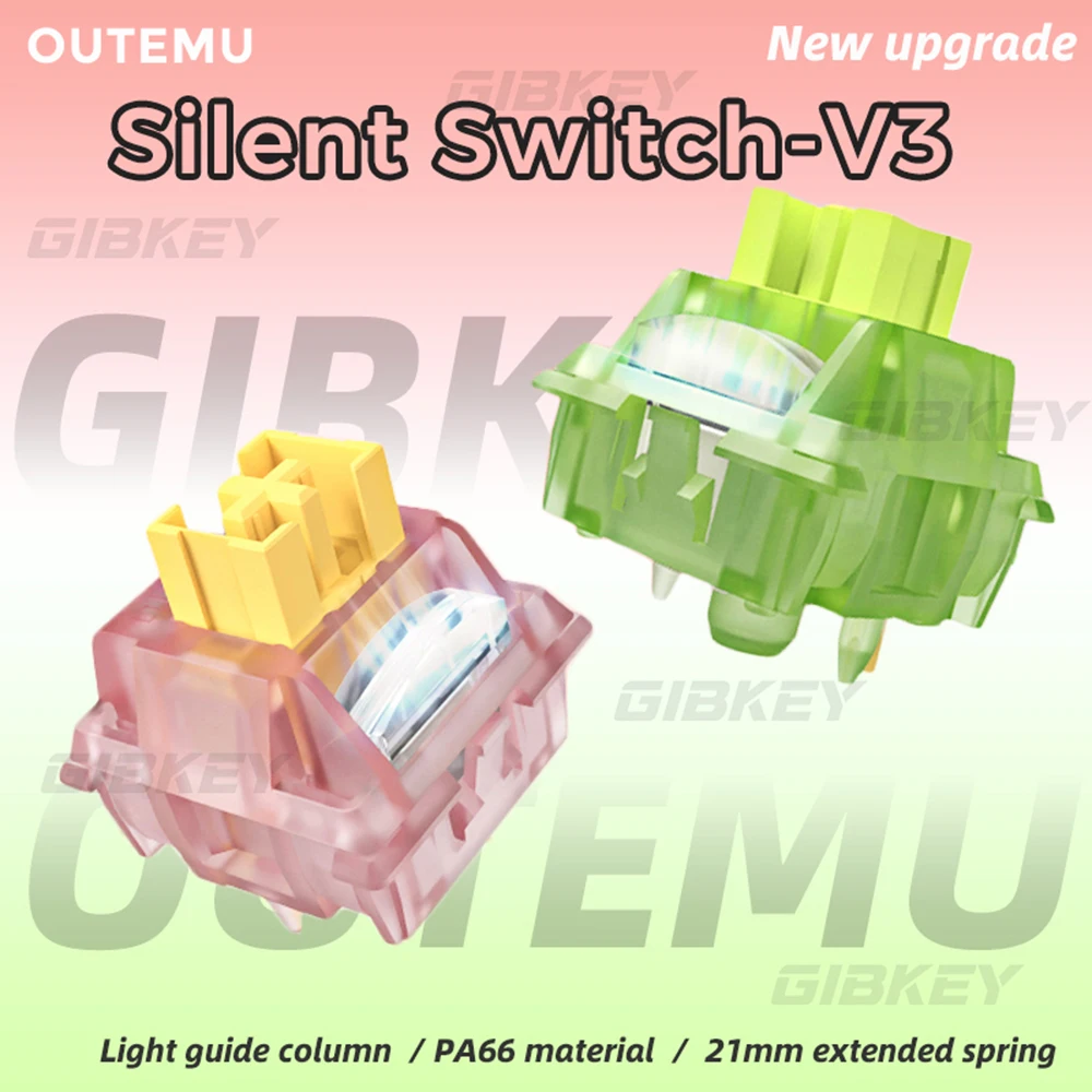 Outemu Silent Switch Peach V3 Switch Mute Lemon Switches Hot swap Quiet Mechanical Keyboard Linear Tactile 5Pin Pre Lubed POM