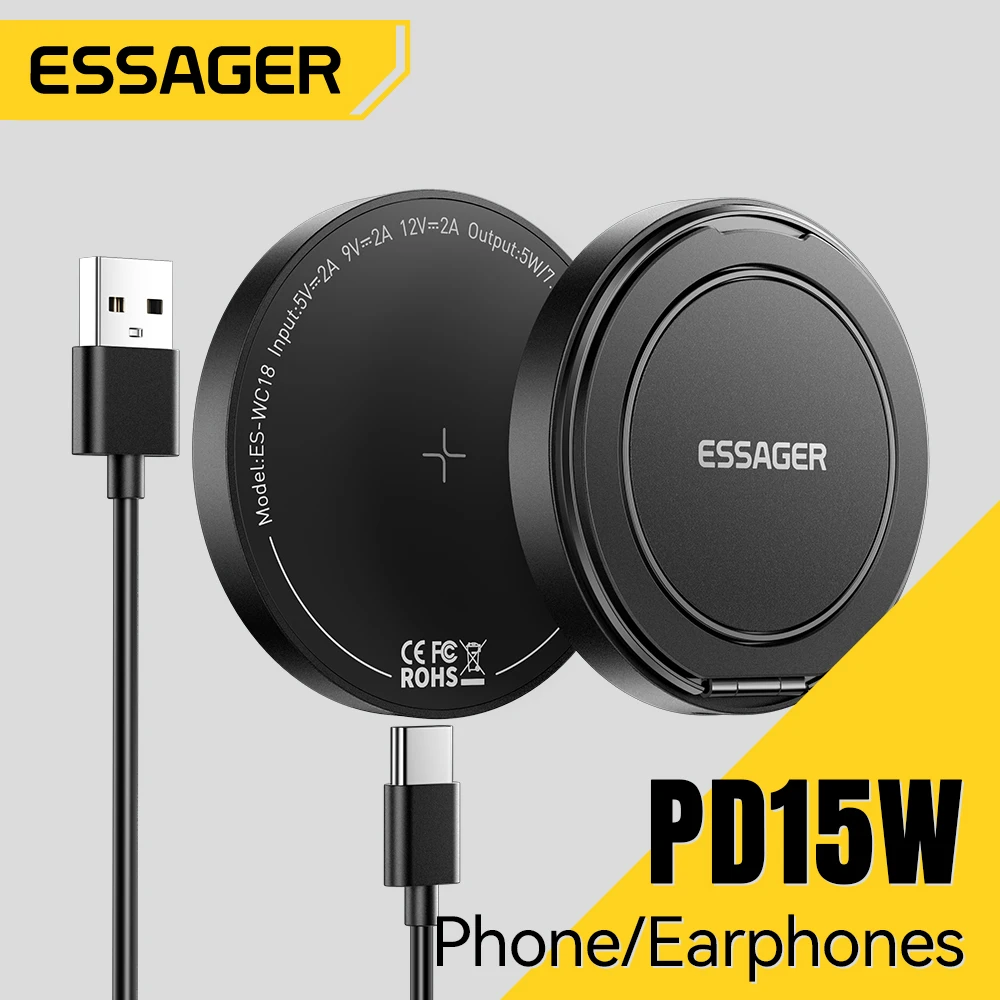 Essager Magnetic 15W Wireless Charger Fast Charging Pad Stand for iPhone 15 14 Airpods…