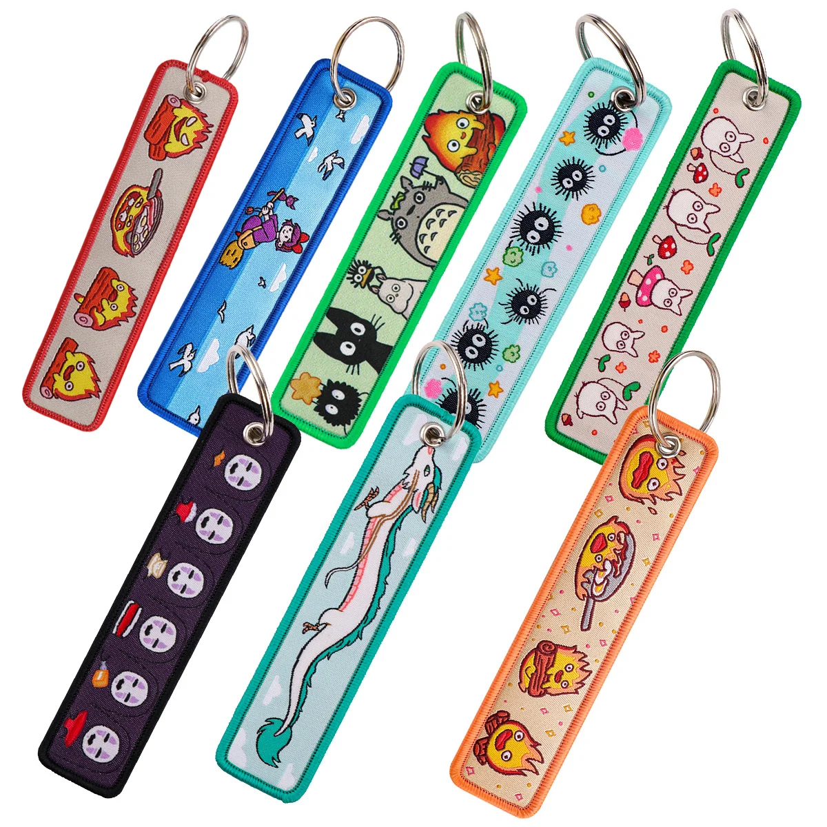 Manga Embroidered Keychains Key Fobs Key Tags Cute Cartoon Key Rings for Bags Cars…