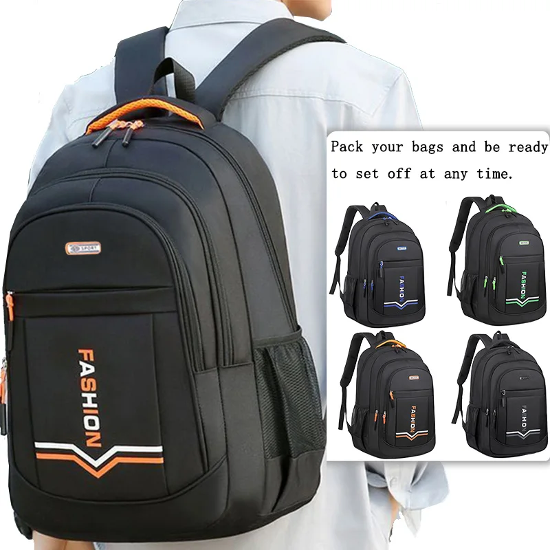 Everyday Versatile Travel Backpack Fashion Colorful Zip Detail Large‑size Laptop Bag for…