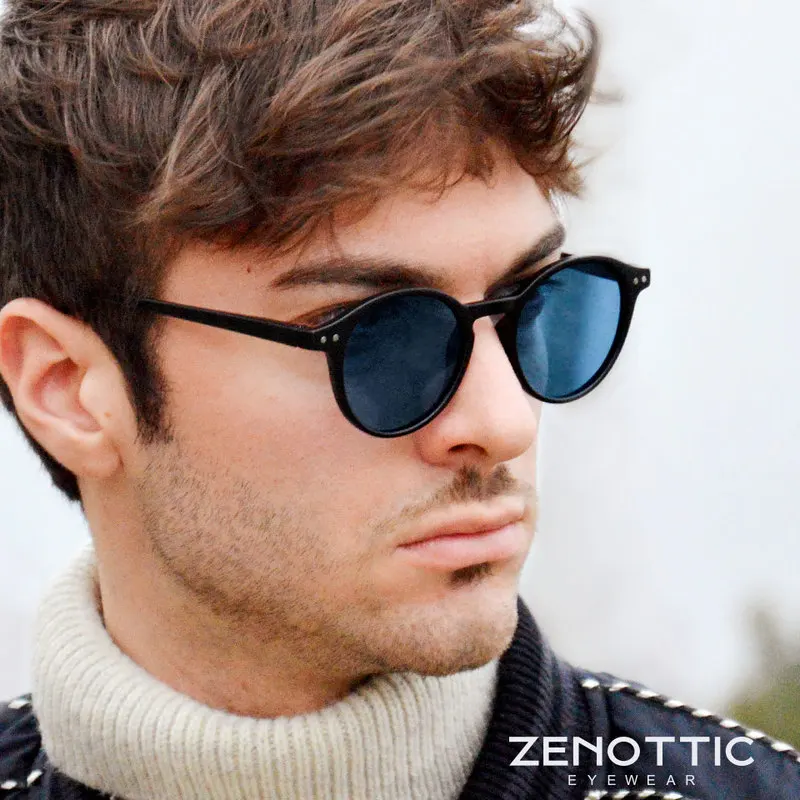 ZENOTTIC (S Size) Retro Circular Polarized Sunglasses Men Women Vintage Small Round Sun…