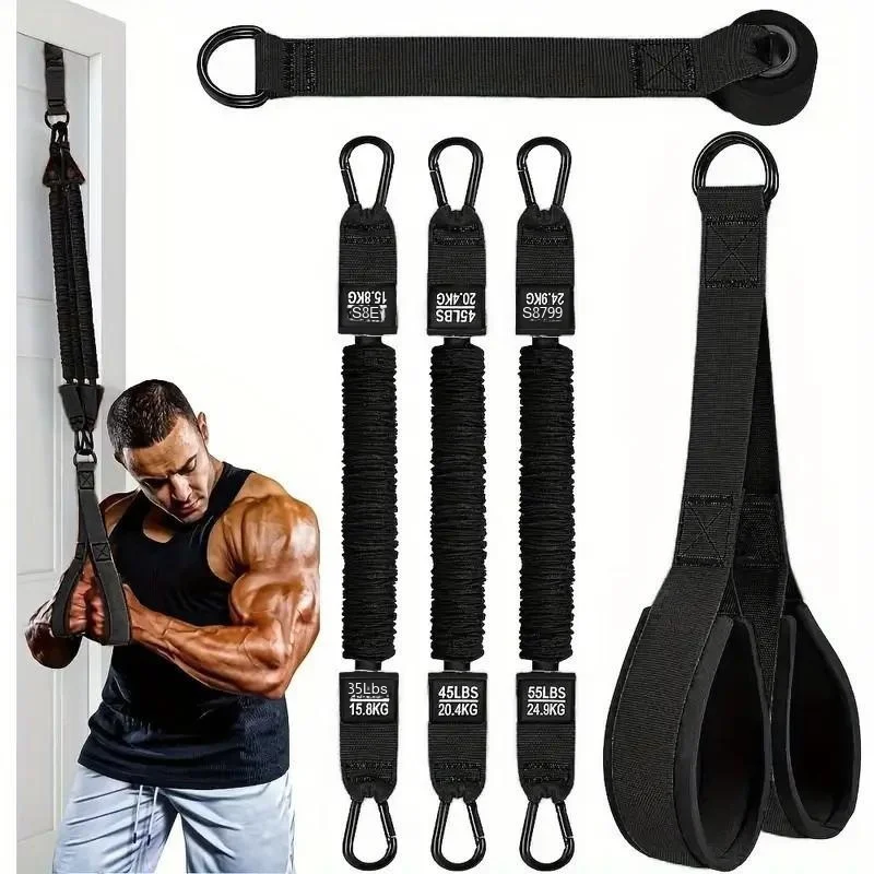 Resistance Bands Set Triceps Rope Home Gym Fitness Pull Rope Strength Workout Equipment…