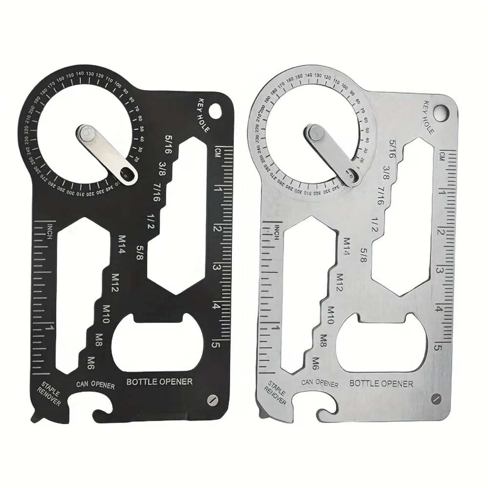 1-Pack Multifunctional Pocket Survival Tool- Heavy-Duty Ruler, Protractor,with Keychain…