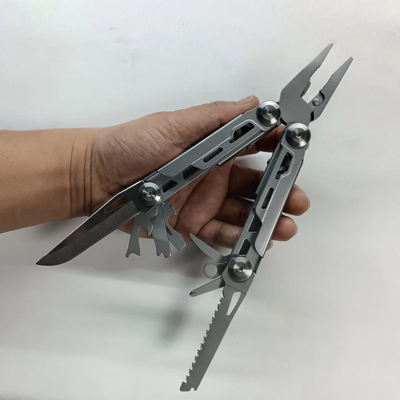 Stainless Steel Folding Multitool Pliers with Knife, Saw, Screwdriver, Can Opener, Bottle…