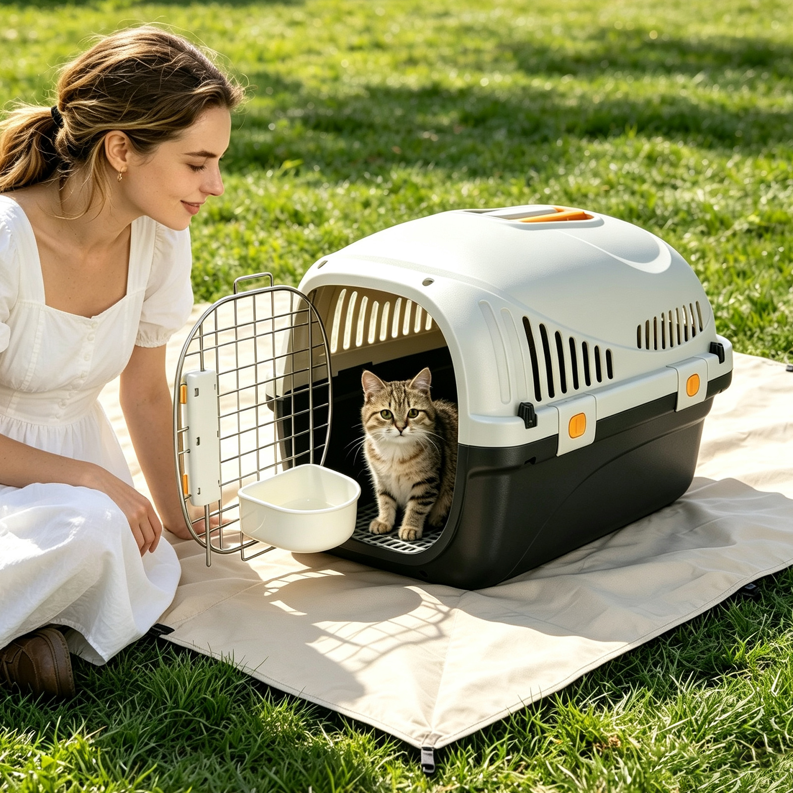 Plastic Cat Carrier Top Load For Small Dogs And Cats 49 X 32 X 32 Cm