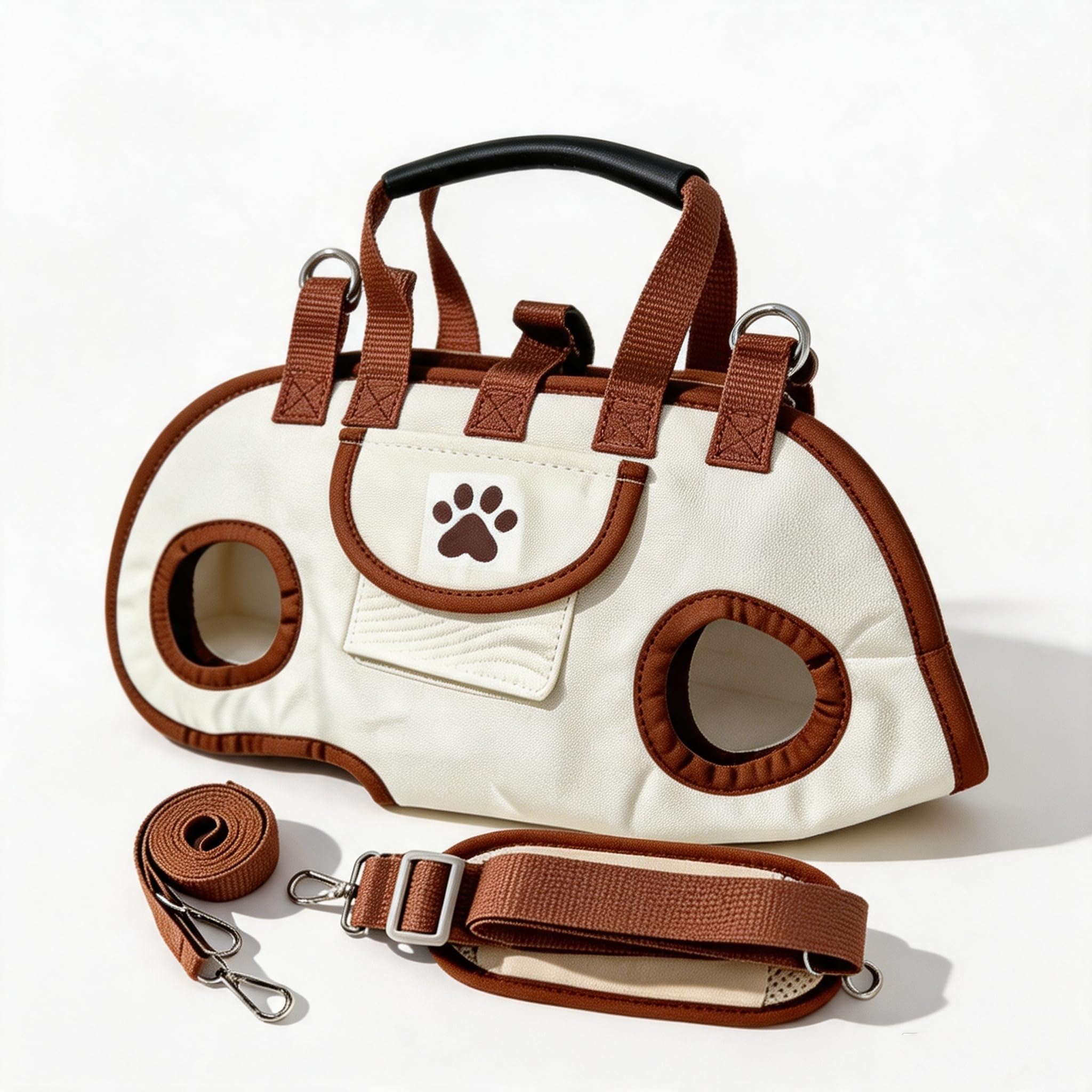 Small Dog Carrier Bag, Hands Free Pet Carrier Purse With Shoulder Strap & Leash Function…