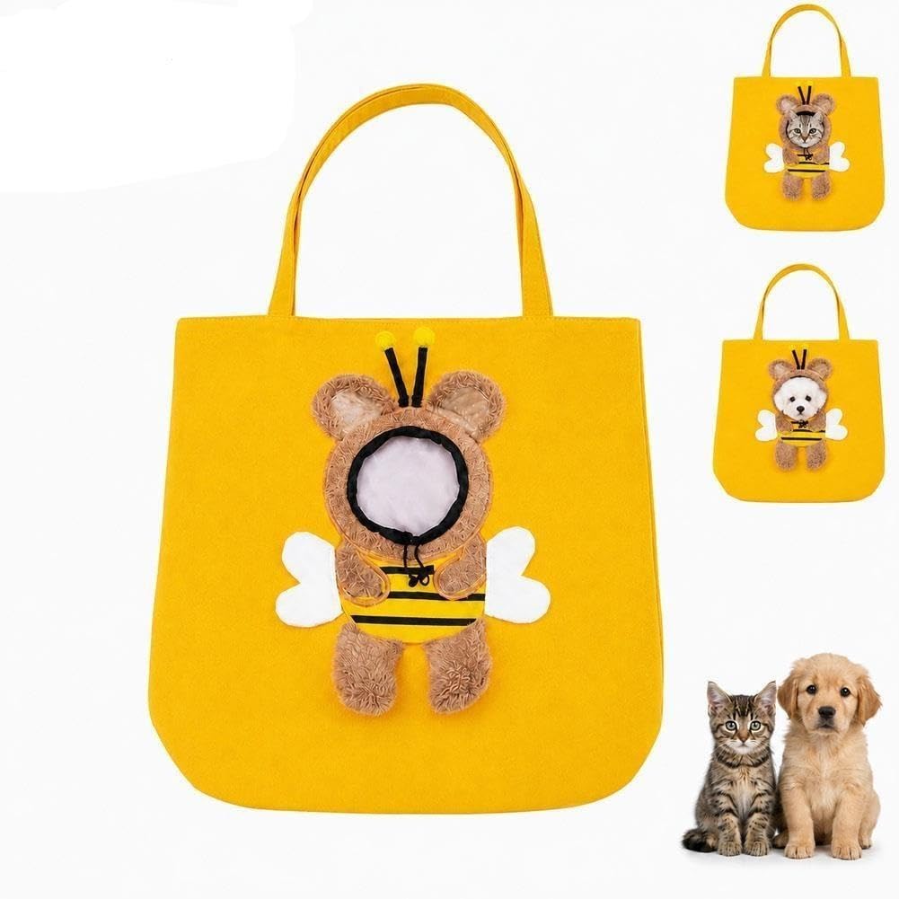 Paw Peek Bag, Breathable Pet Canvas Shoulder Carrier, Cat Dog Tote Colorful Animal Shapes…
