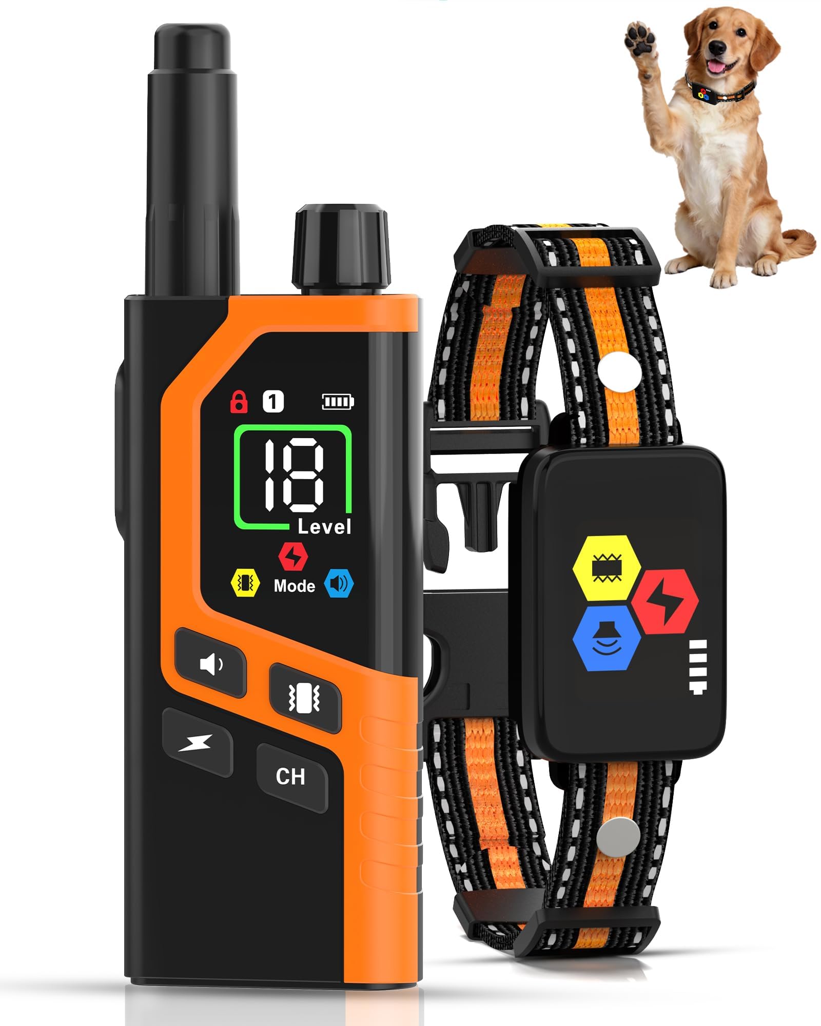 Dog Shock Collar, Dog Training Collar With Remote For 10-120lbs Dogs 4 Training Modes…