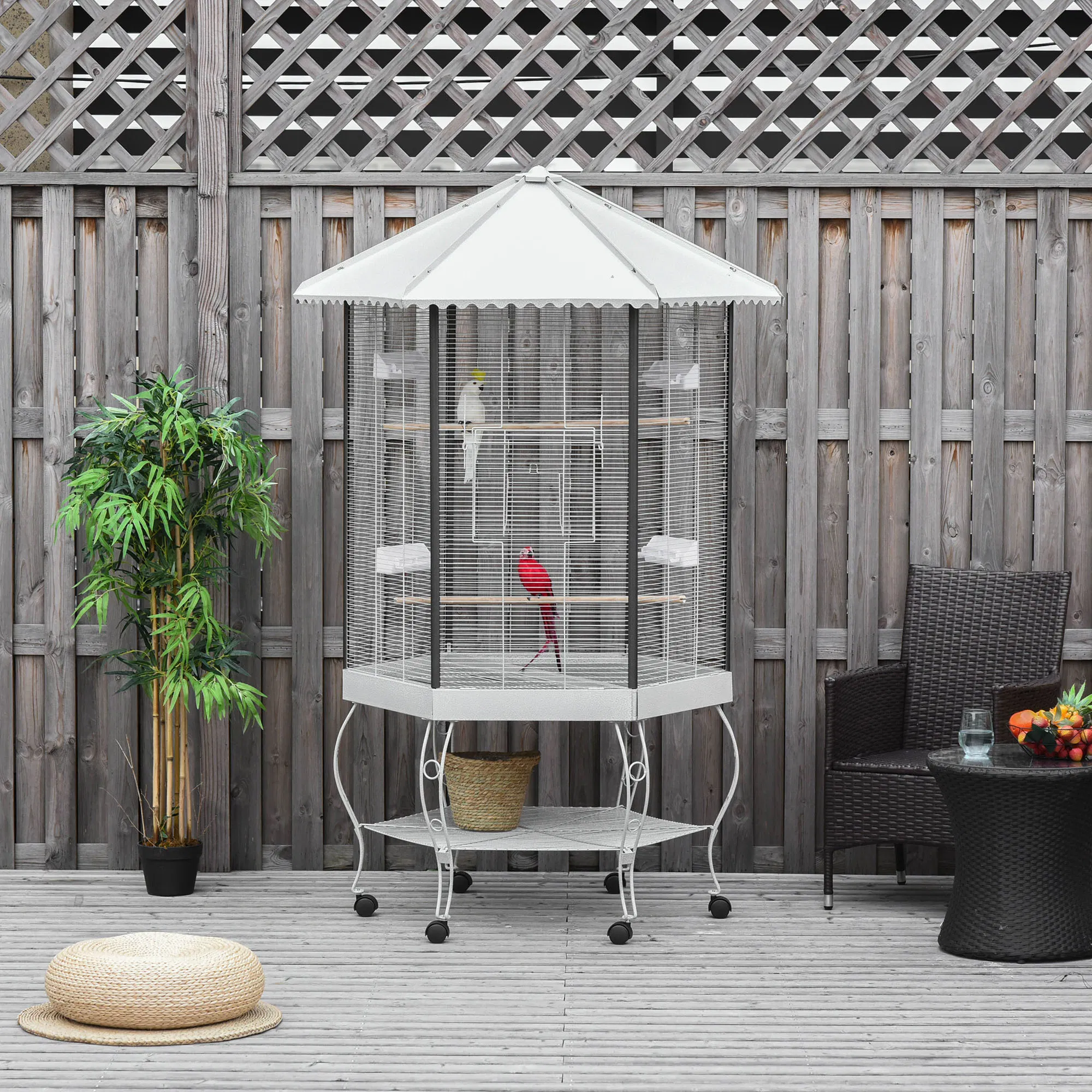 Bird Cage Starter Kit with Detachable Rolling Stand
