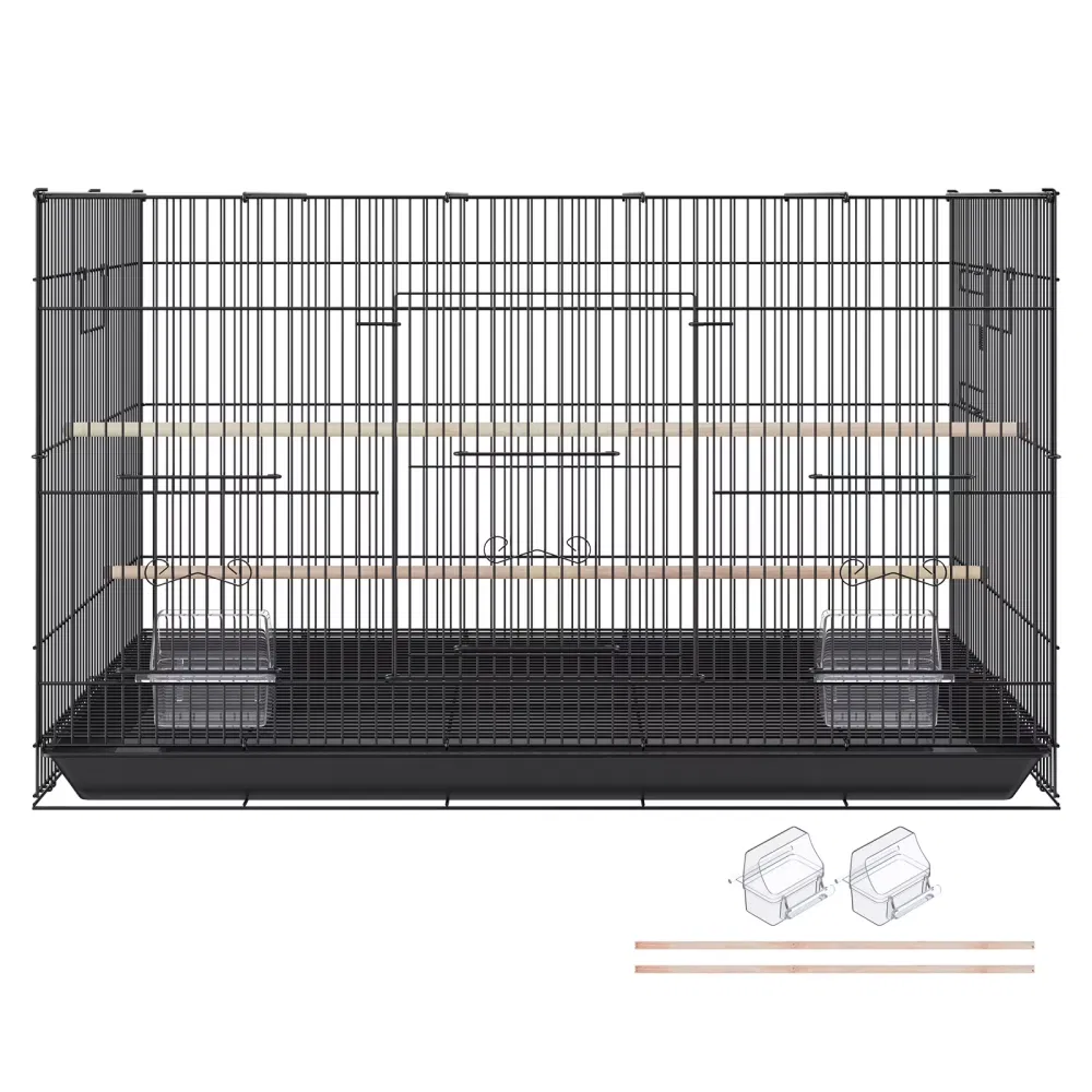 30" Bird Enclosure, Durable Metal Cage for Small Parrots, Budgies, Lovebirds, and…