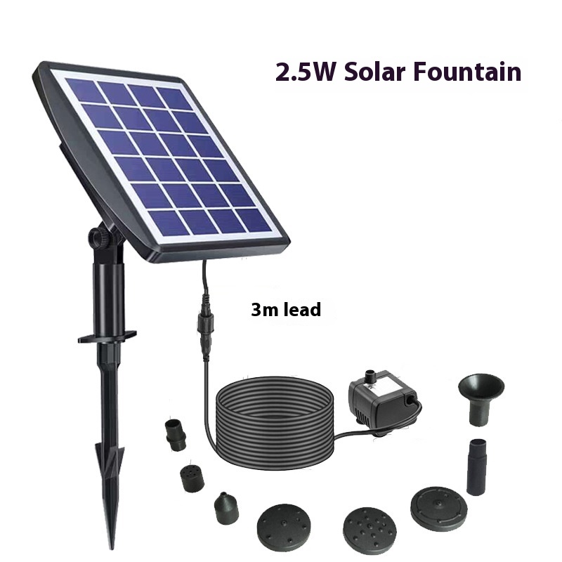Solar Fountain Oxygen Rockery Water Garden Bird Bathtub Floating Fountain
