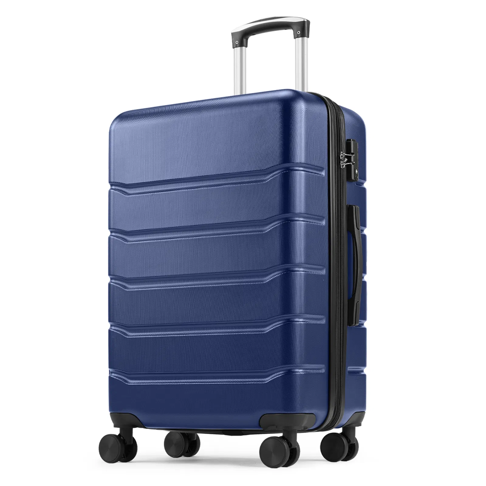 Carry-On Luggage, Hard Shell ABS Suitcase with Double Spinner Wheels, Lightweight…