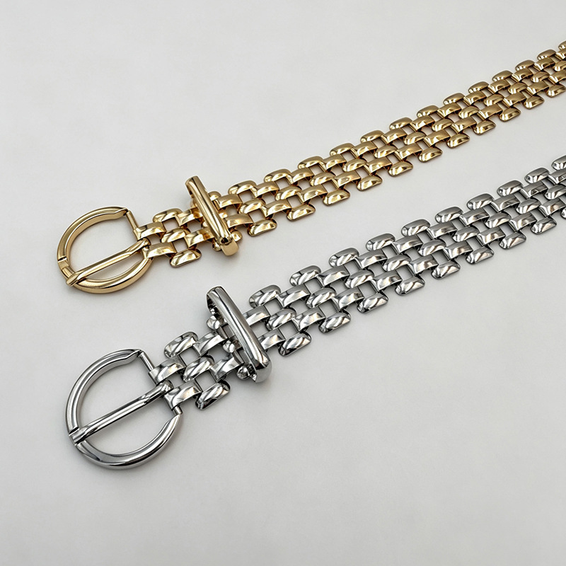 Metal Tank Chain Waist Belt For Women, Vintage D-shaped Buckle Strap, Fashionable And…