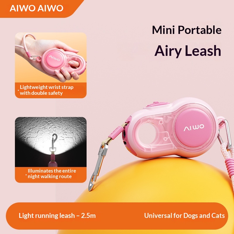 AIWO Light Running Retractable Leash Automatic Retractable MINI Leash For Night Dog…