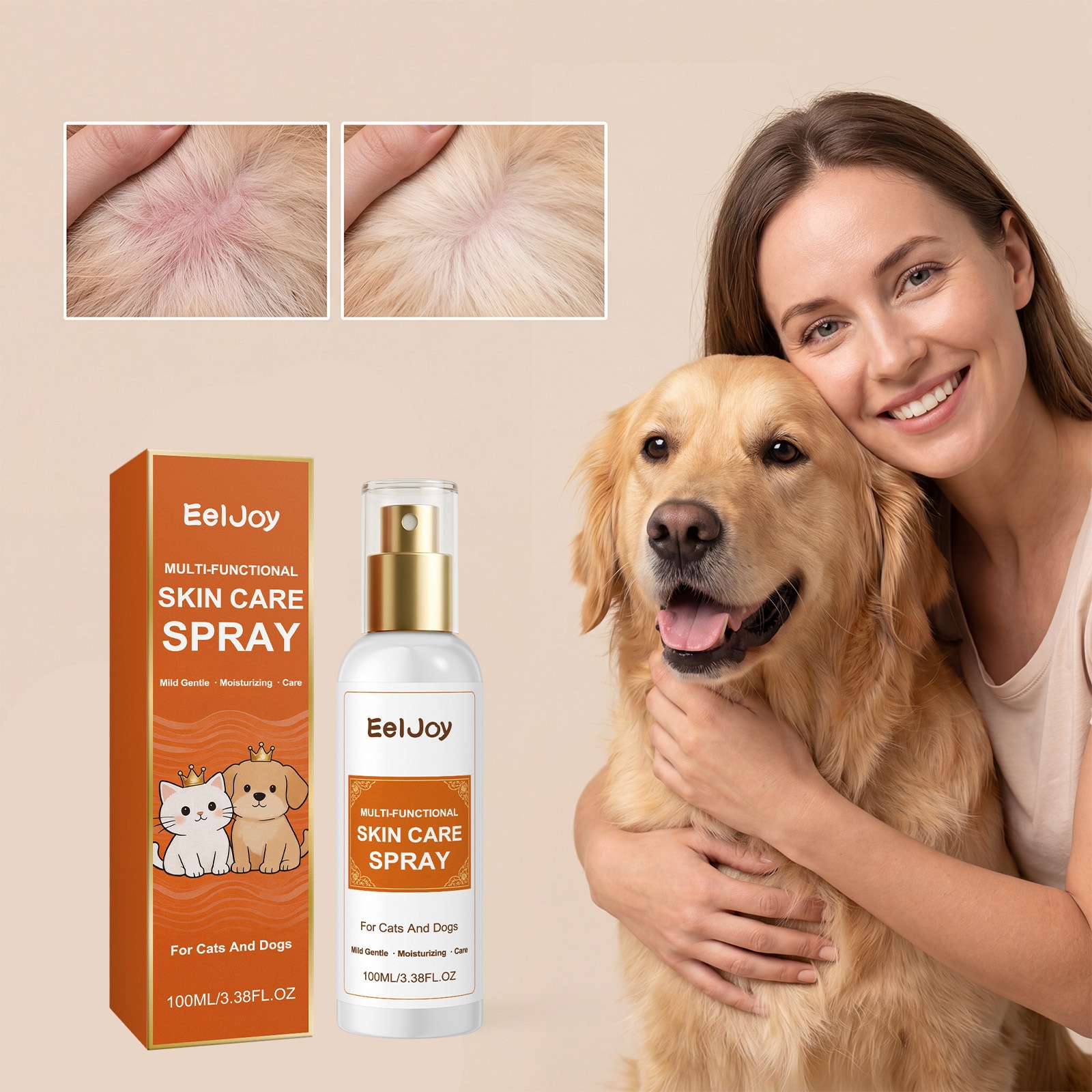 Eeljoy Pet Multi-Functional Skin Care Spray Is Gentle And Moisturizing, Cares For Cats…