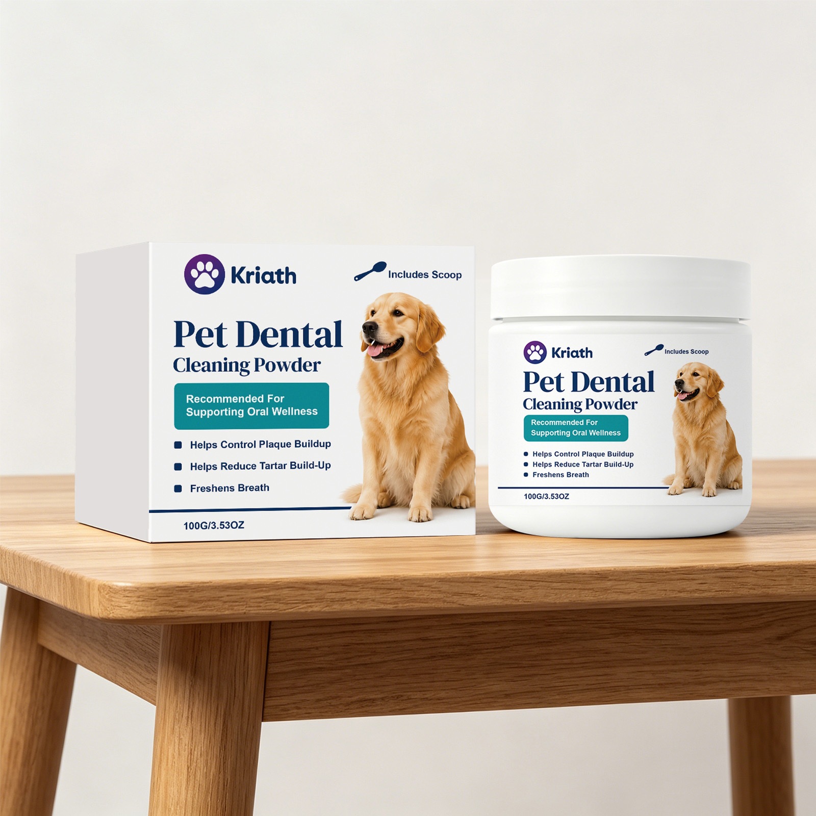 Kriath Pet Tooth Cleaning Powder, Fine Powder With Convenient Application, Daily Oral…