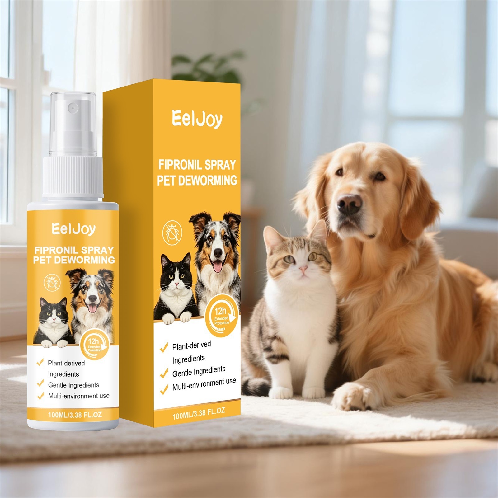 Eeljoy Pet Fipronil Spray Daily Body Surface Cleaning And Care Gentle Texture Pet Care…
