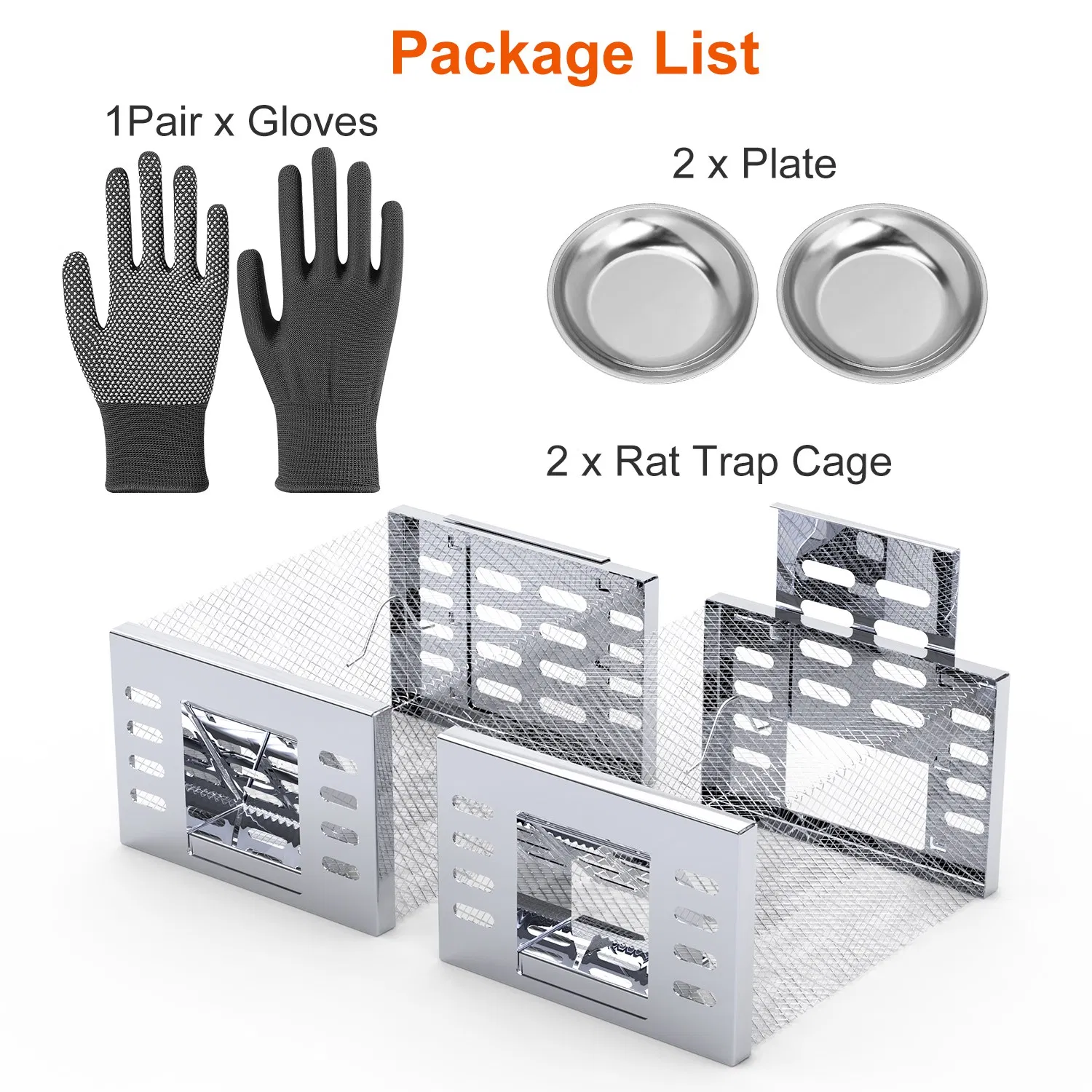 2-Pack Humane Rat Trap Catch and Release Live Mouse Cage Traps with Automatic Continuous…