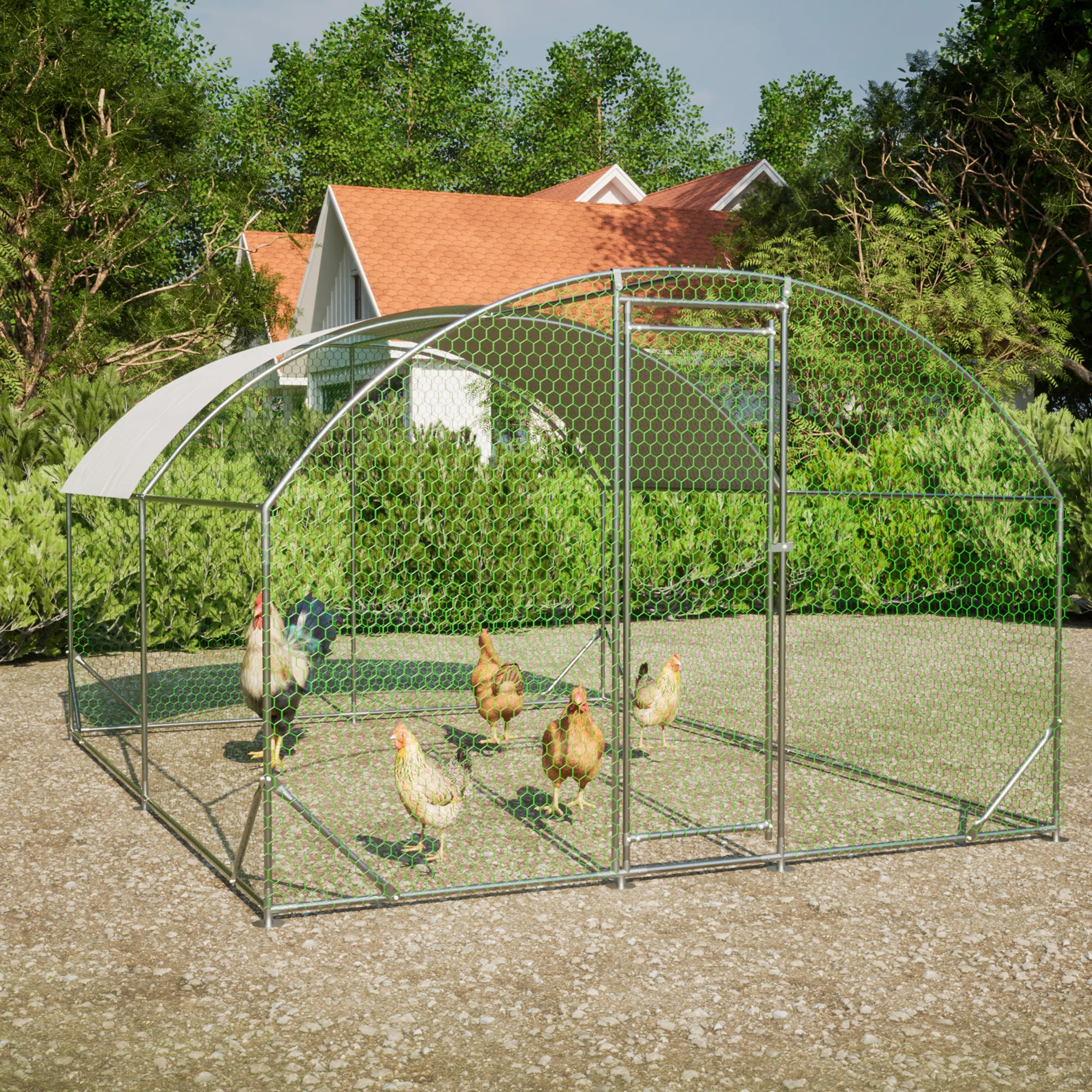 9.84' x 13.12' x 6.56' Large Chicken Coop Metal Chicken Run with Waterproof and Anti-UV…