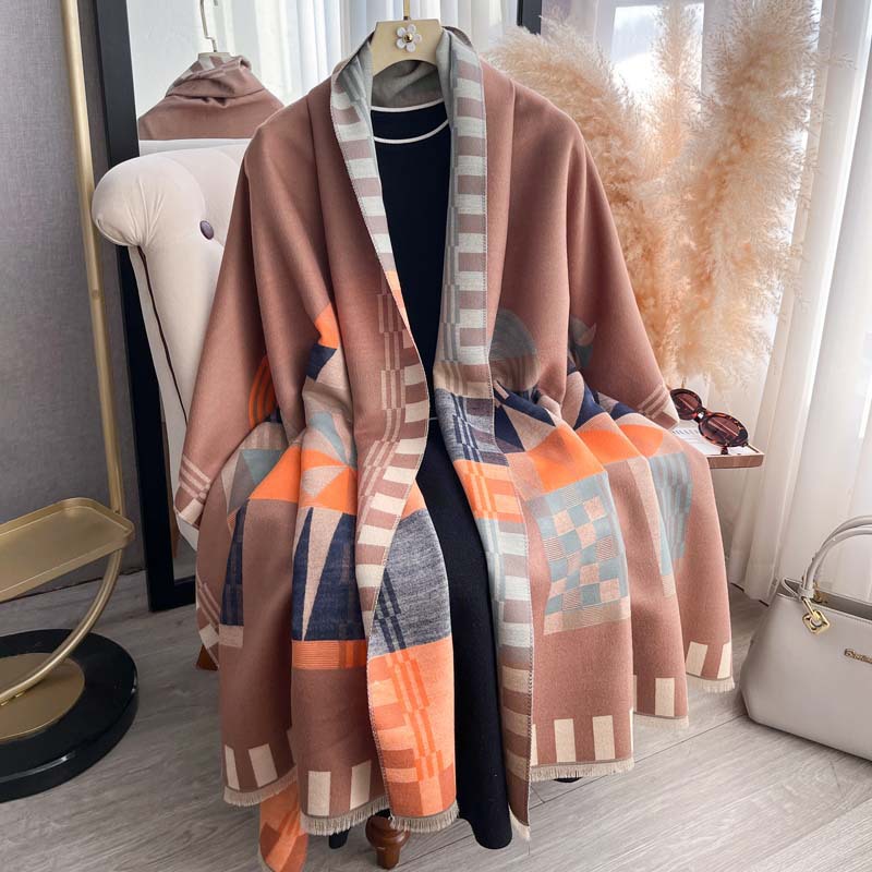 Jacquard Shawl Double-sided Thickened Scarf