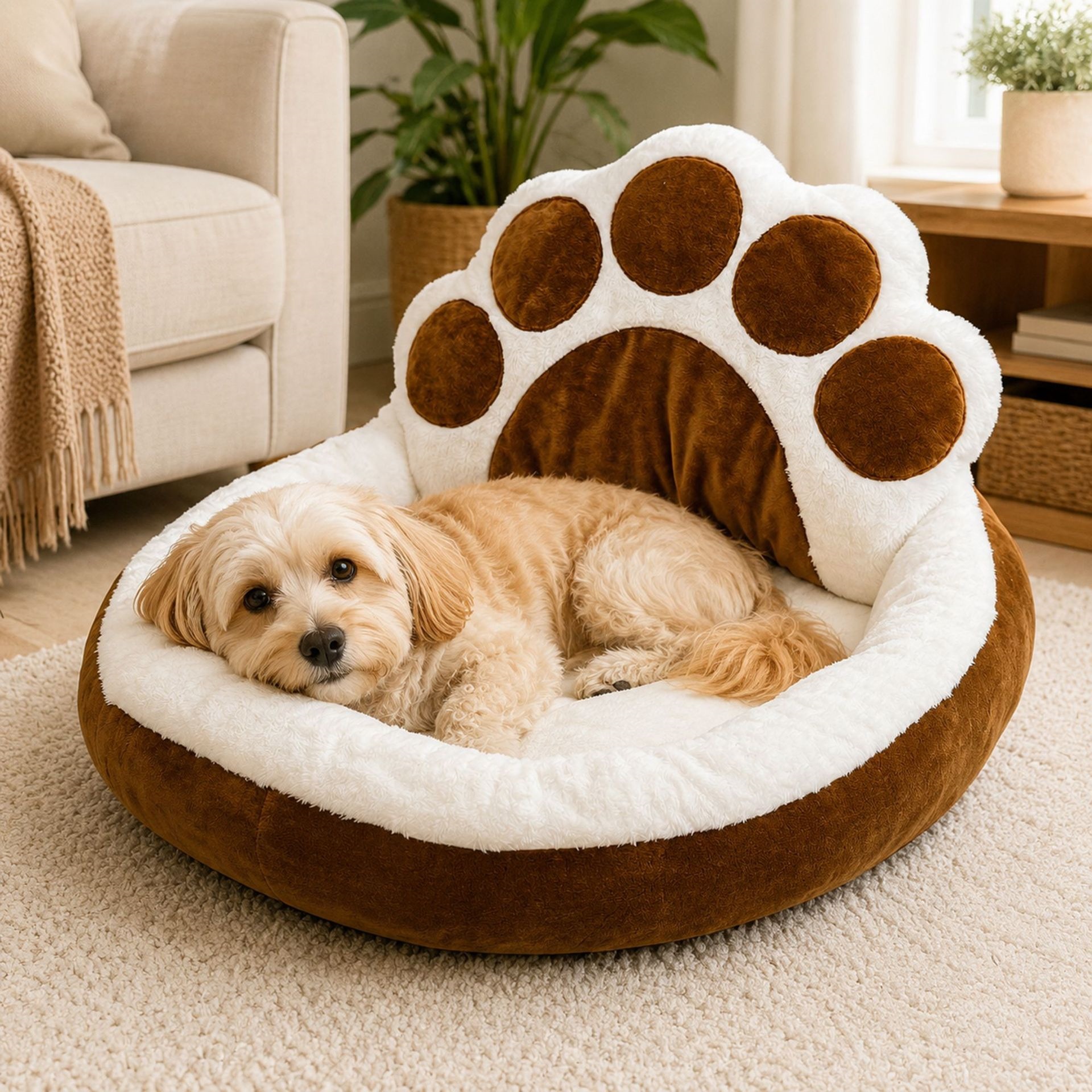 Dog Bed, Open-Style Paw-Shaped Design, Fashionable, Cute, Soft And Comfortable Dog…