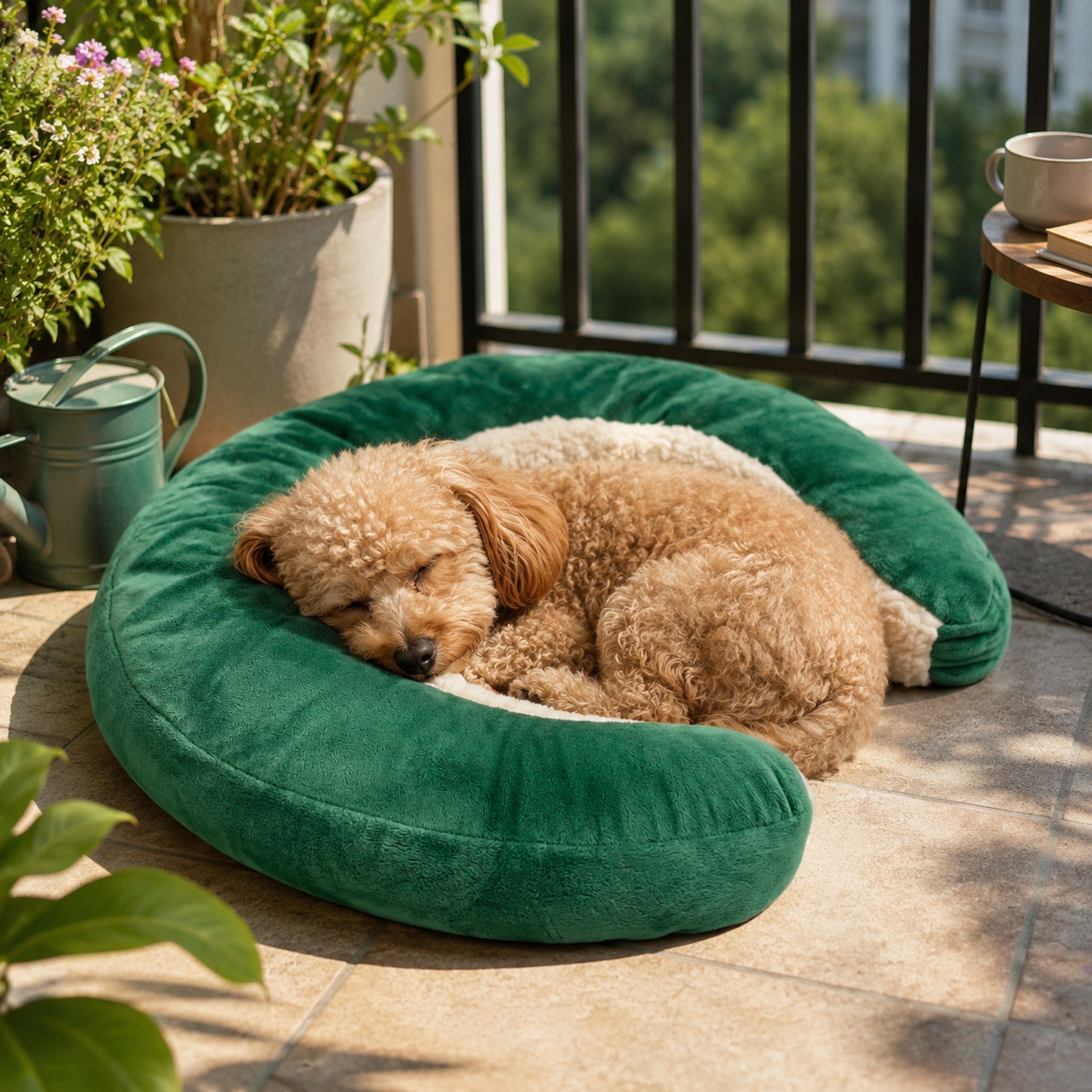 Pet Dog Sleeping Pillow Soft And Comfortable Cuddle Pad With A Crescent Shaped Plush…