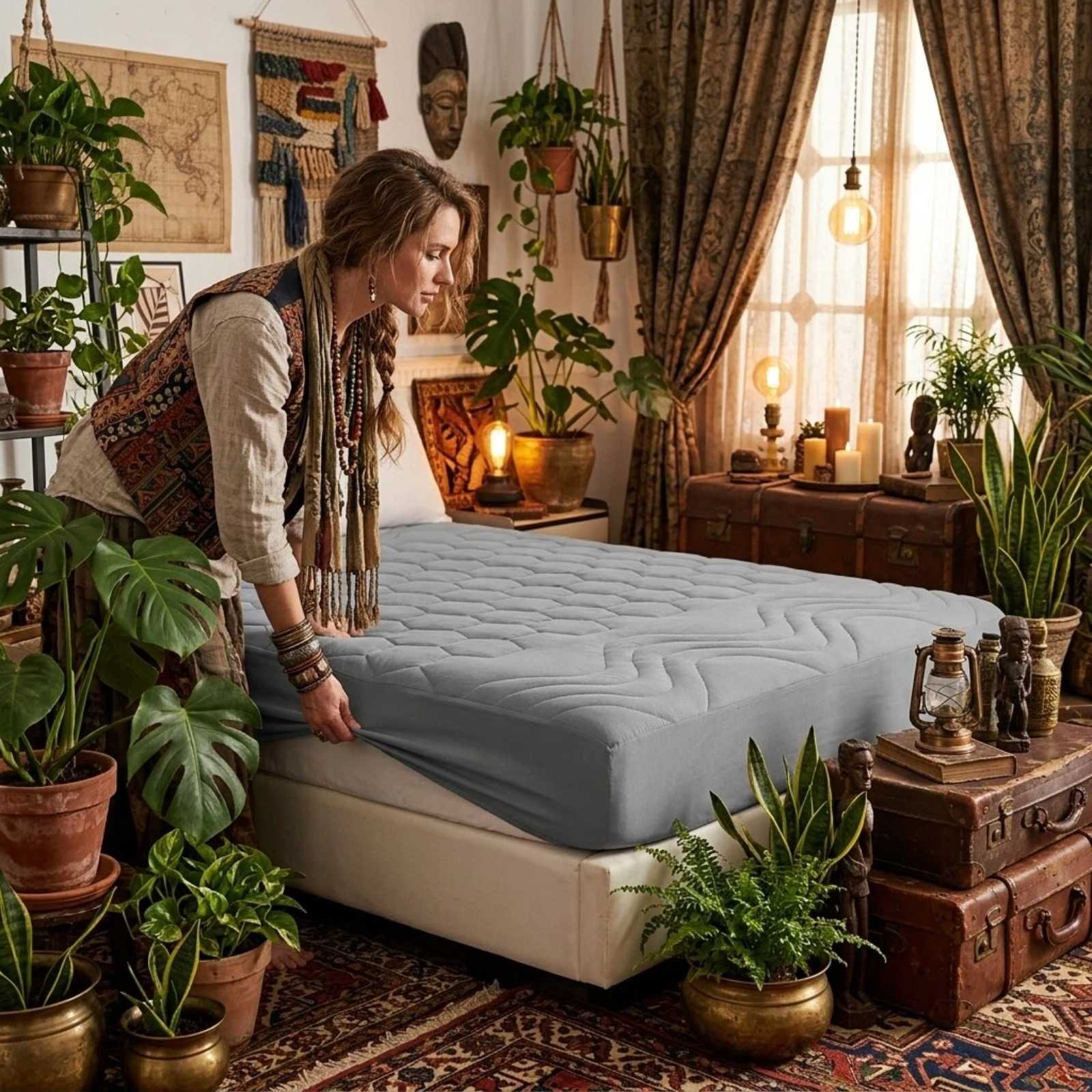 Premium Fitted Mattress Cover, Breathable Fitted Sheet, All Around Elastic Bed Protector…