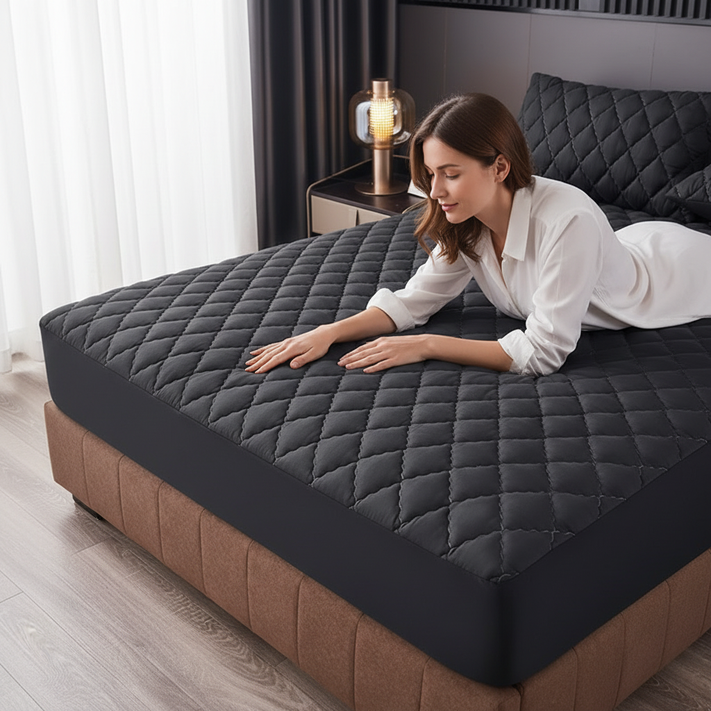 1-Pack Diamond Quilted Mattress Fitted Sheet, Deep Pocket Stretch Bed Cover For Bedroom
