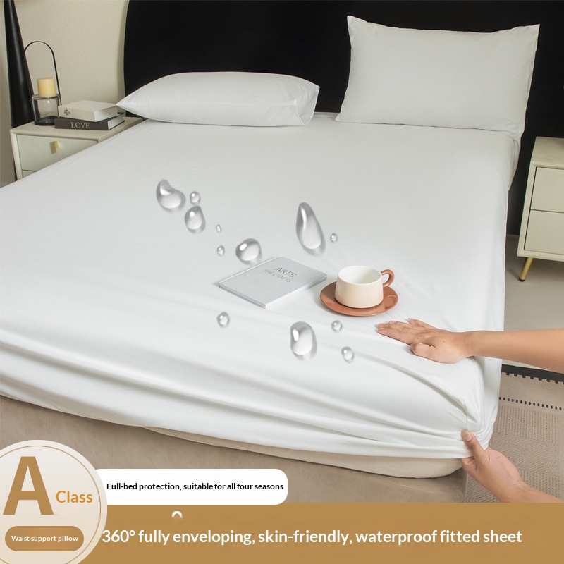 Brushed Waterproof Fitted Sheet Skin-friendly Protective Cover