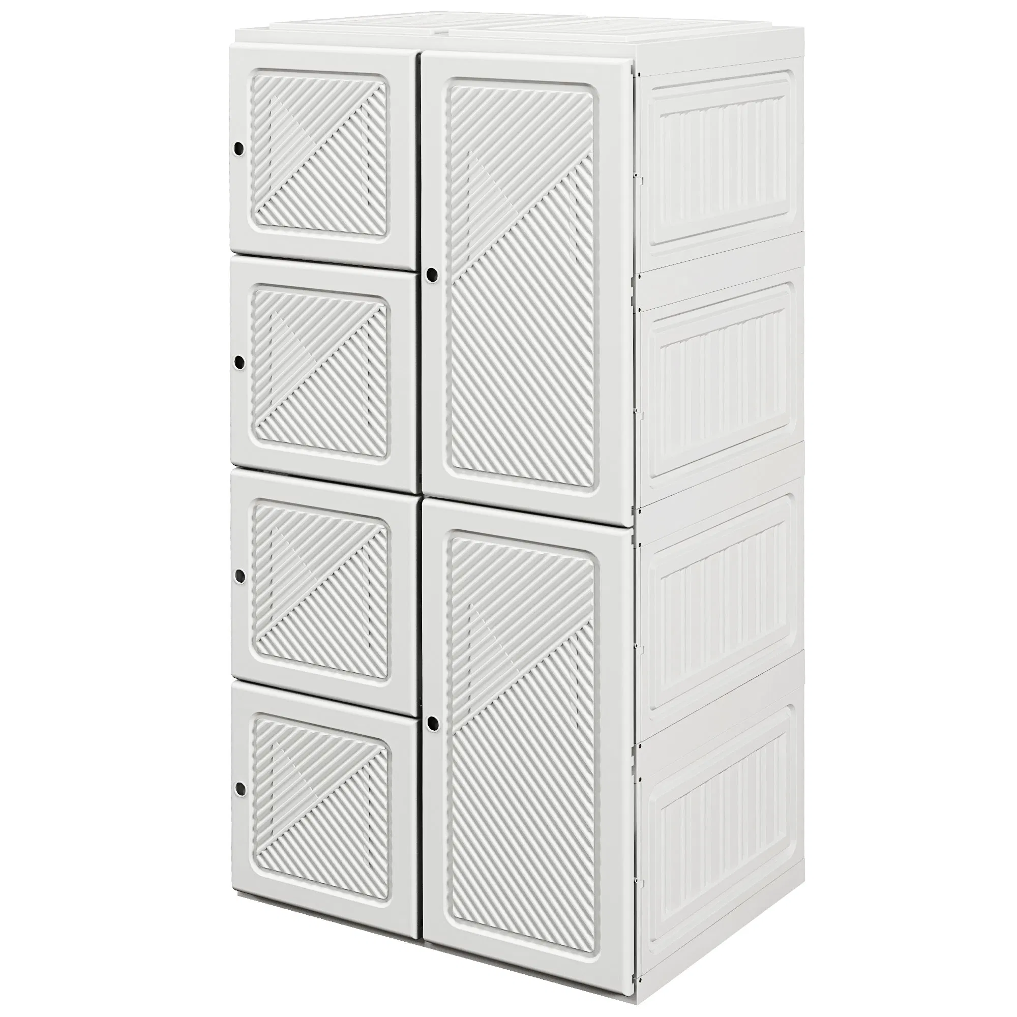 Portable Wardrobe, Foldable Clothes Storage Organzier with 5 Compartments, 1 Hanging Rod…