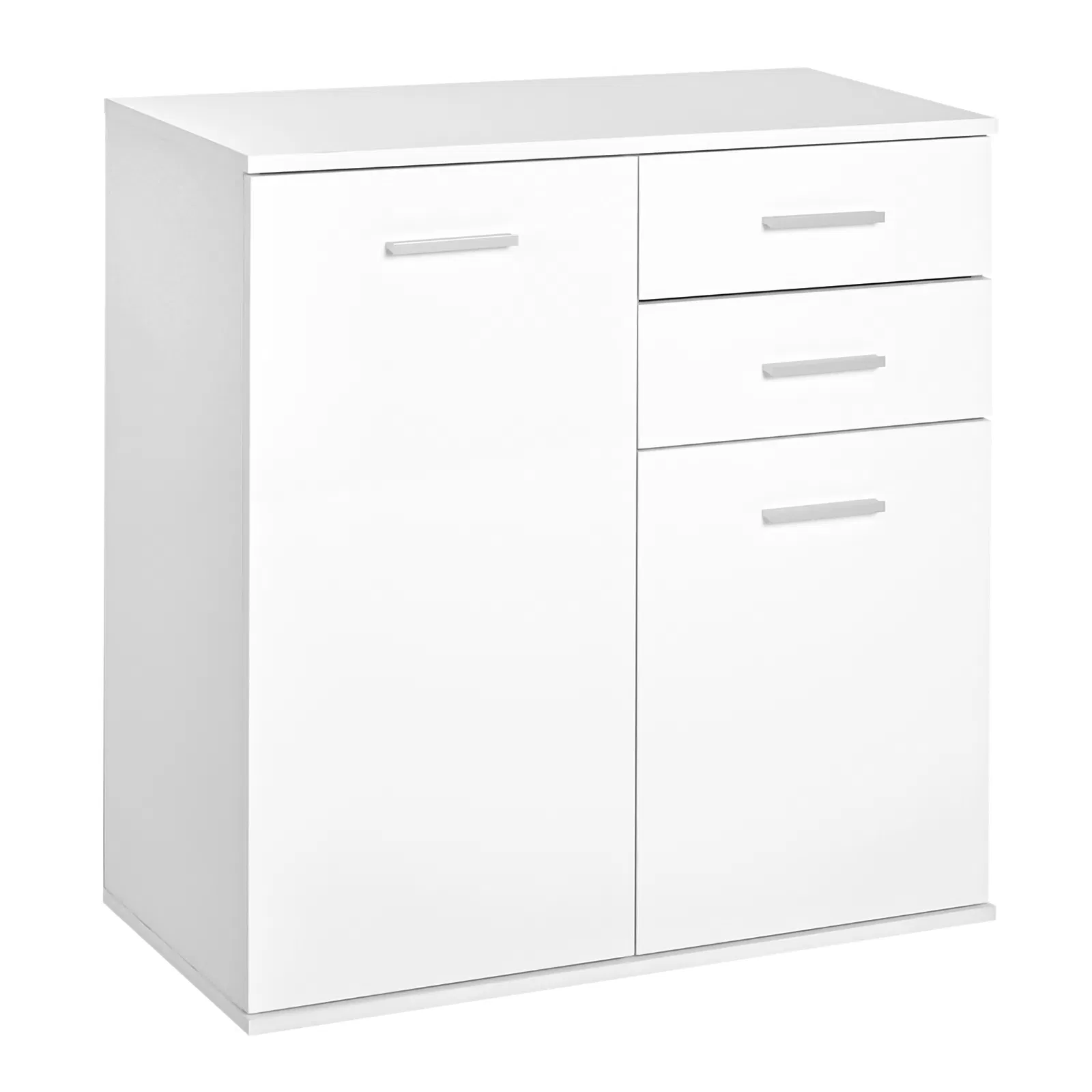 High Gloss Sideboard with 2 Drawers and 2 Doors, Buffet Cabinet with Adjustable Shelf…