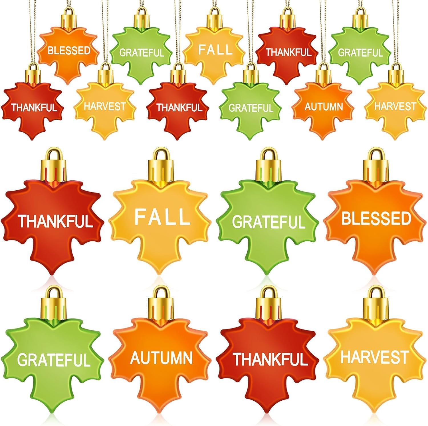 Fall Tree Ornaments 24 Units, Maple Leaf Thanksgiving Decorations For Autumn Tree, Home…