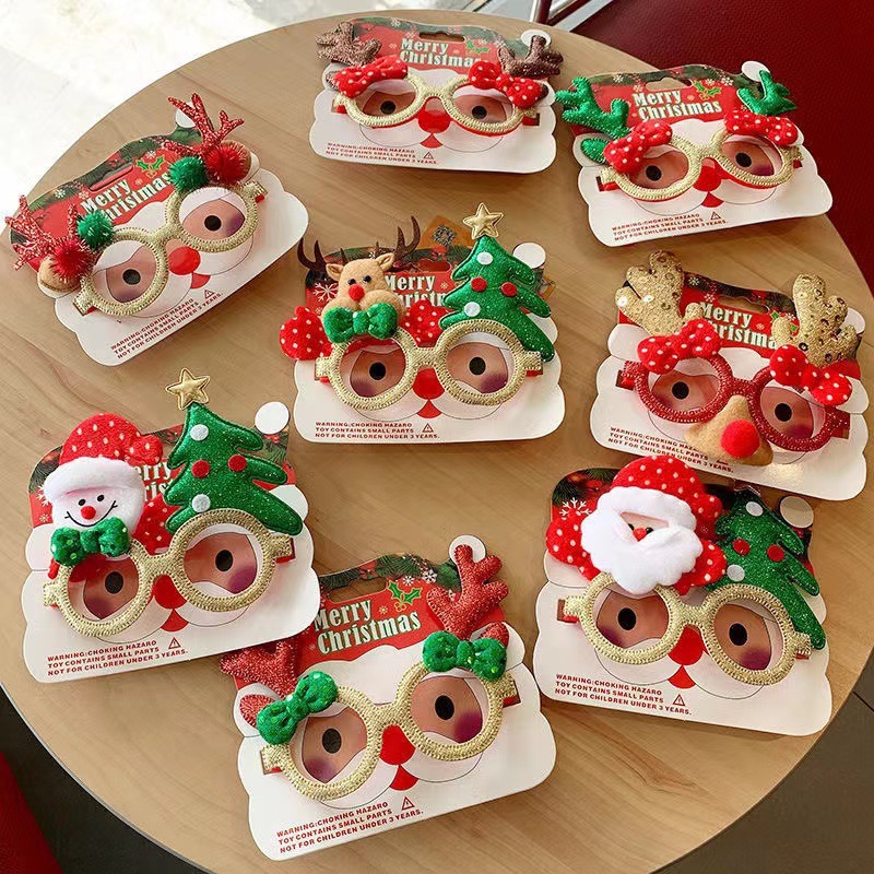 Christmas Novelty Glasses Santa Reindeer Snowman Tree Party Costume Holiday Photo Prop…