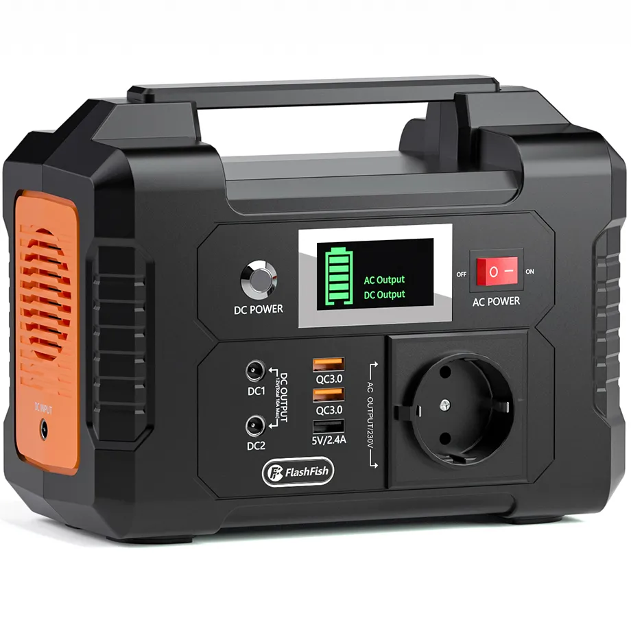200W Portable Power Station, FlashFish 40800mAh Solar Generator with 230V AC Outlet/2 DC…