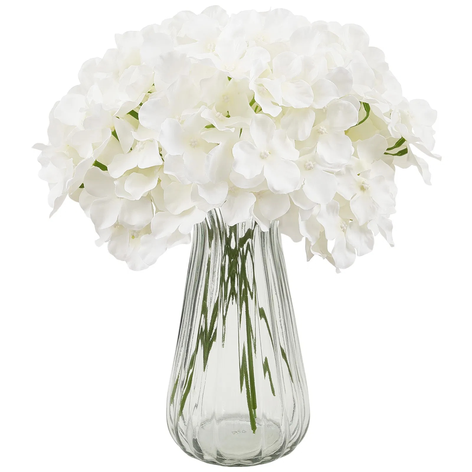 Artificial Flowers, 65 Pcs Real Looking White Silk Fake Hydrangea Bulk, White Faux Bridal…