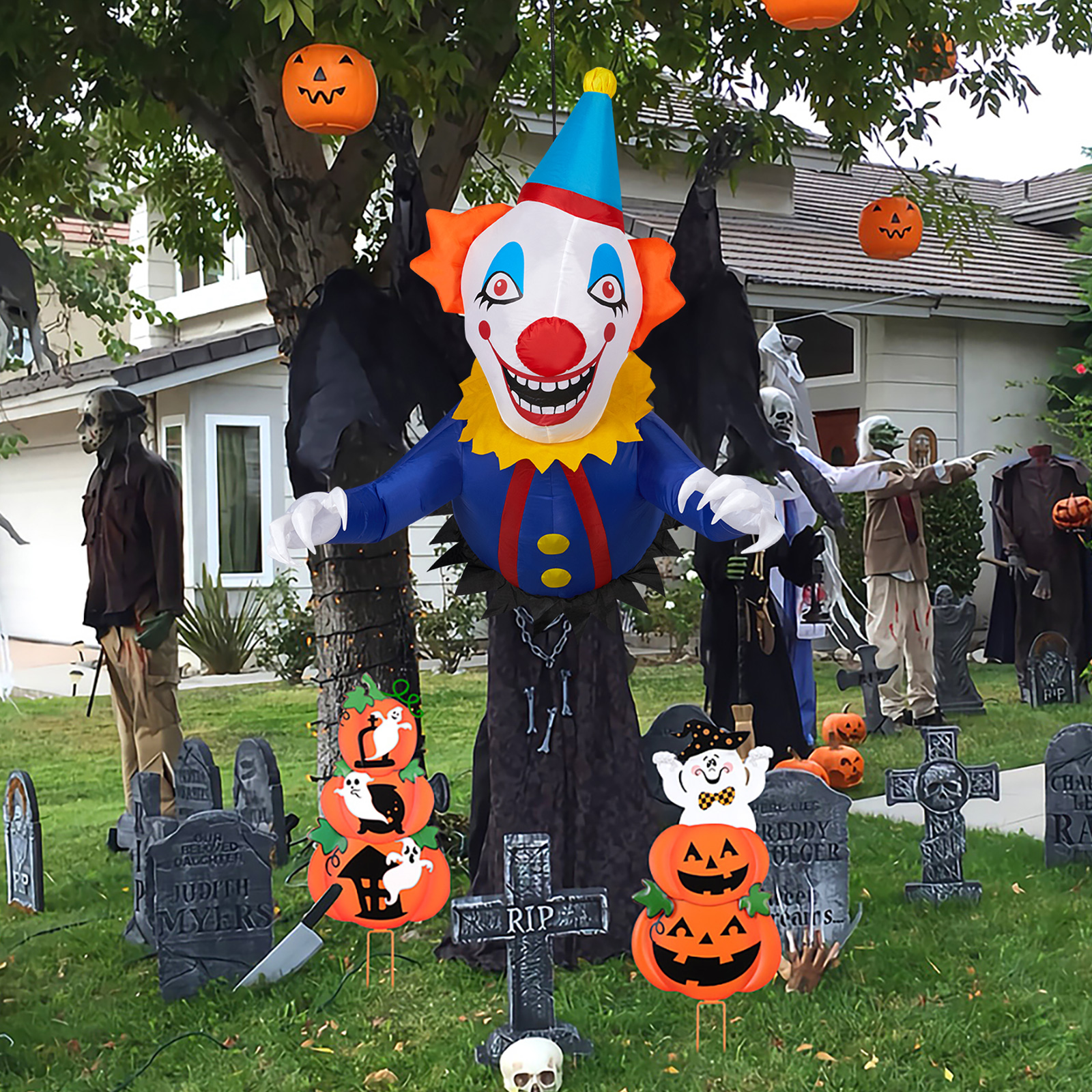 Replace 82852062 3.3 FT Halloween Inflatable Clown Broke Out From Window Outdoor…