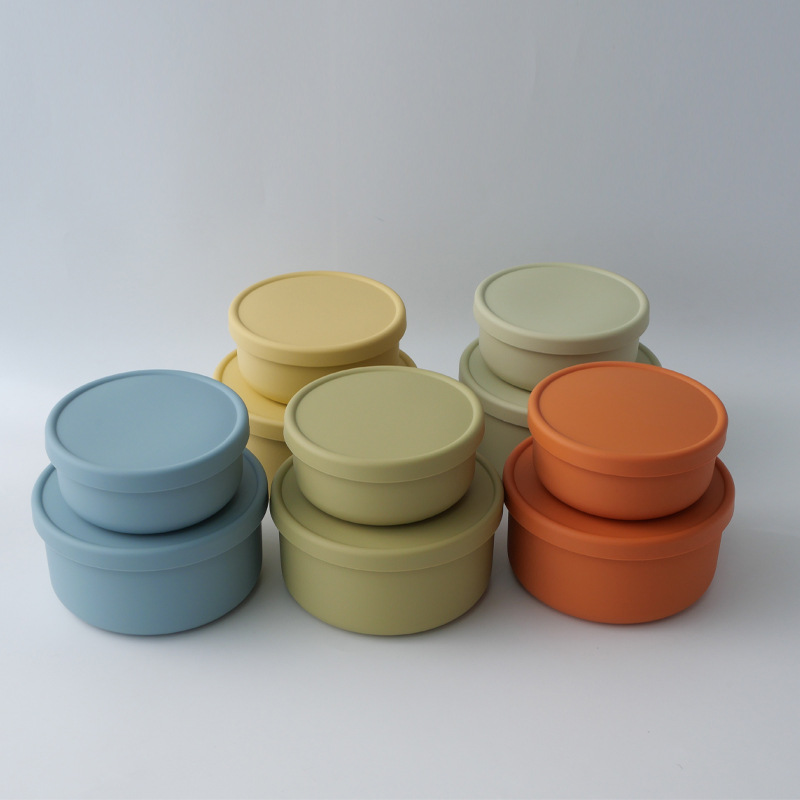 Round Silicone Lunch Box Is Microwave-safe