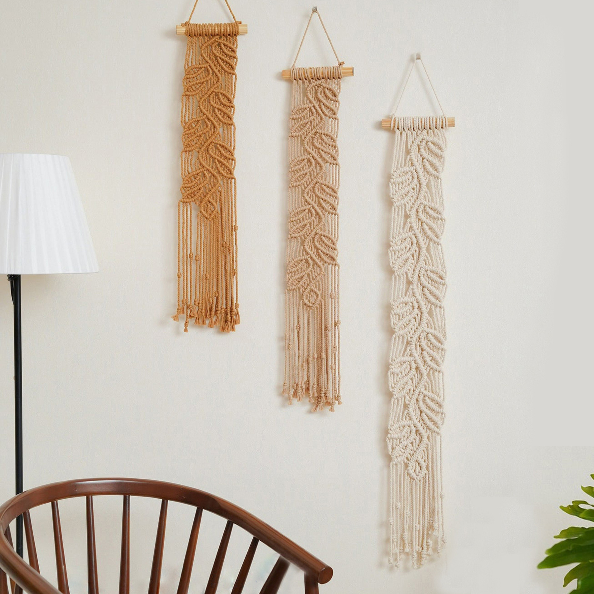 Hand-woven Cotton Rope Leaf Tapestry Bohemian Style