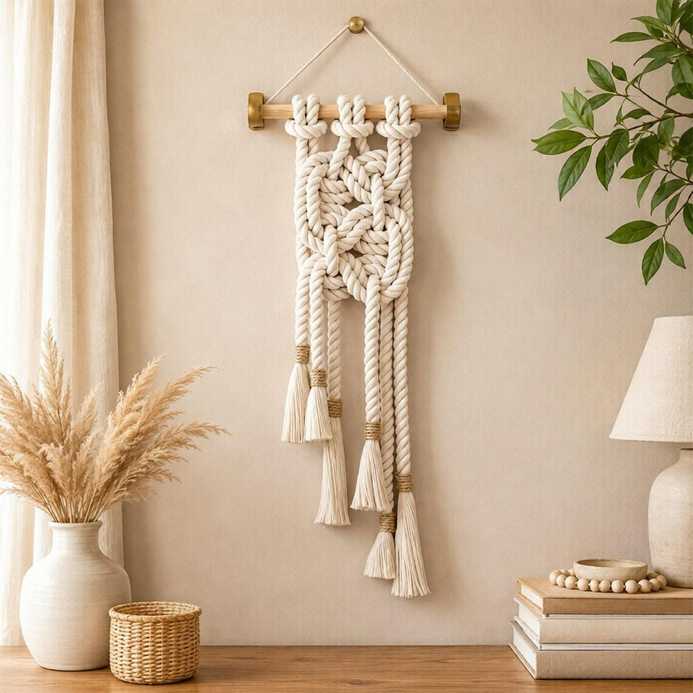 Handwoven Cotton Rope Tapestry Nordic Style