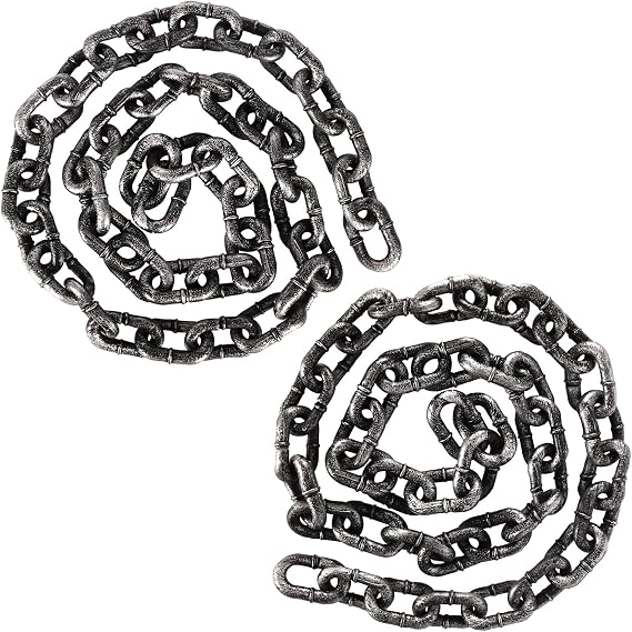 2-Piece 6FT Halloween Plastic Chains Fake Chain Links For Haunted House, Costume And…