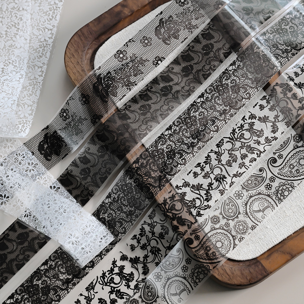 Black And White Lace-pattern Nail Art Transfer Foil