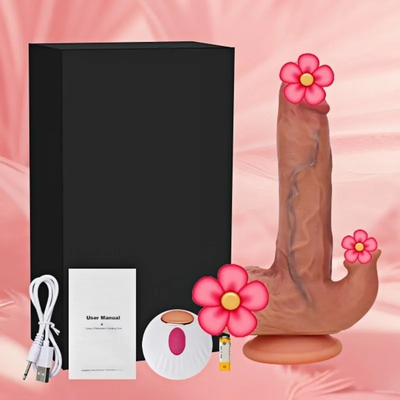 A realistic female vibrator with a phallic shape, designed for G-spot stimulation…